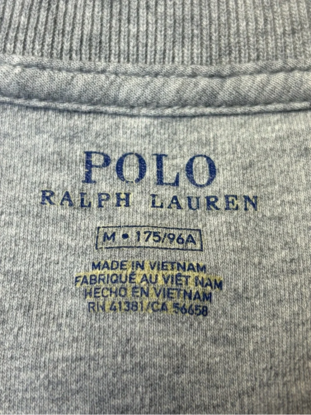 Polo Ralph Lauren Zip Sweatshirt Mens Medium Gray Mock Neck Logo Jacket Casual